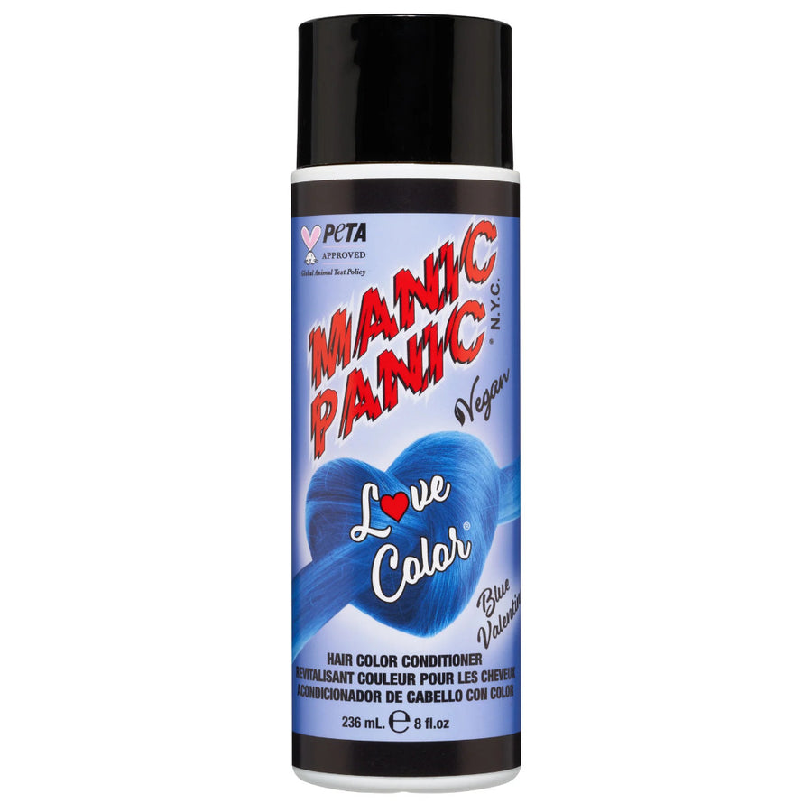 Manic Panic Love Colour Blue Valentine Colour Depositing Conditioner provides a bright cobalt blue that will refresh and intensify your faded colour.