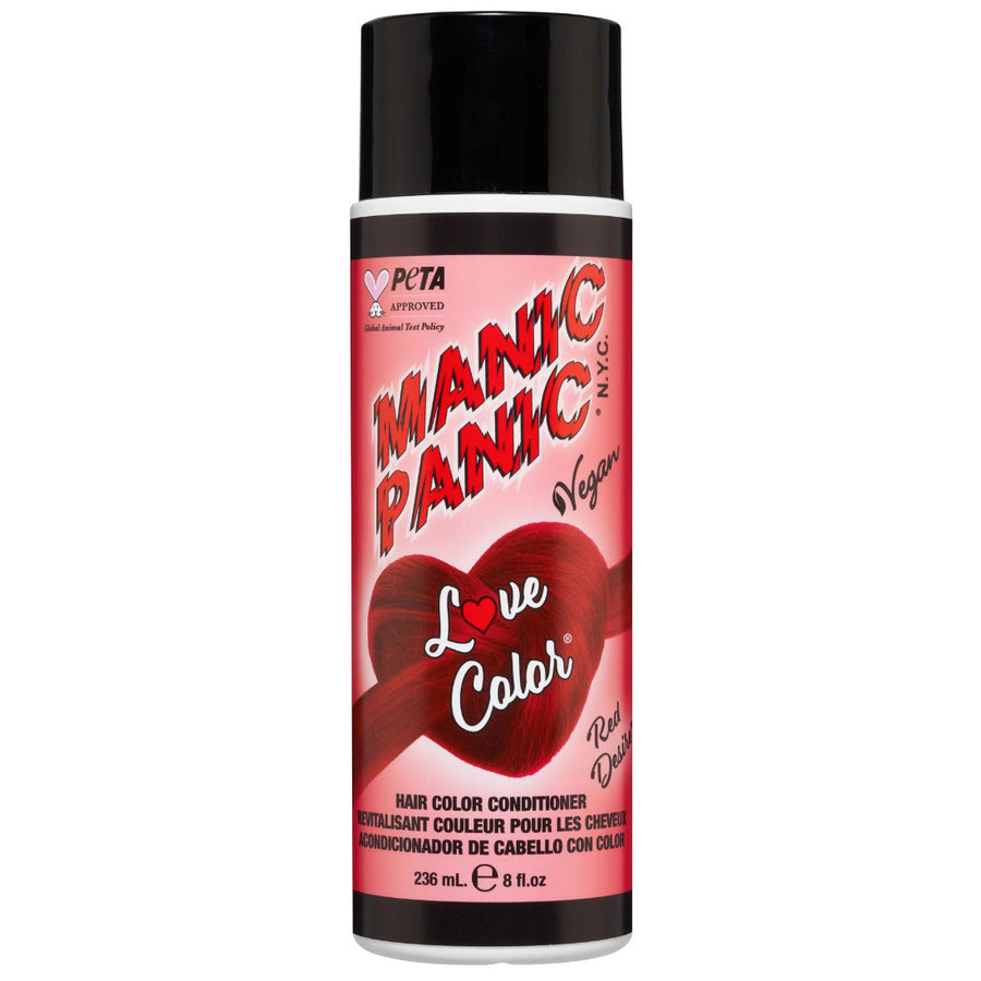 Manic Panic Love Colour Red Desire Colour Depositing Conditioner provides a classic warm vibrant red that will refresh and intensify your faded colour.