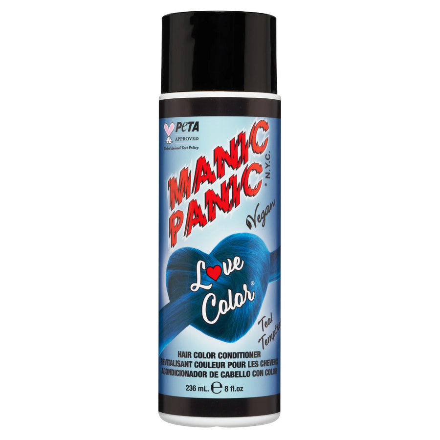 Manic Panic Love Colour Teal Temptress Colour Depositing Conditioner provides a medium cyan that will refresh and intensify your faded colour.