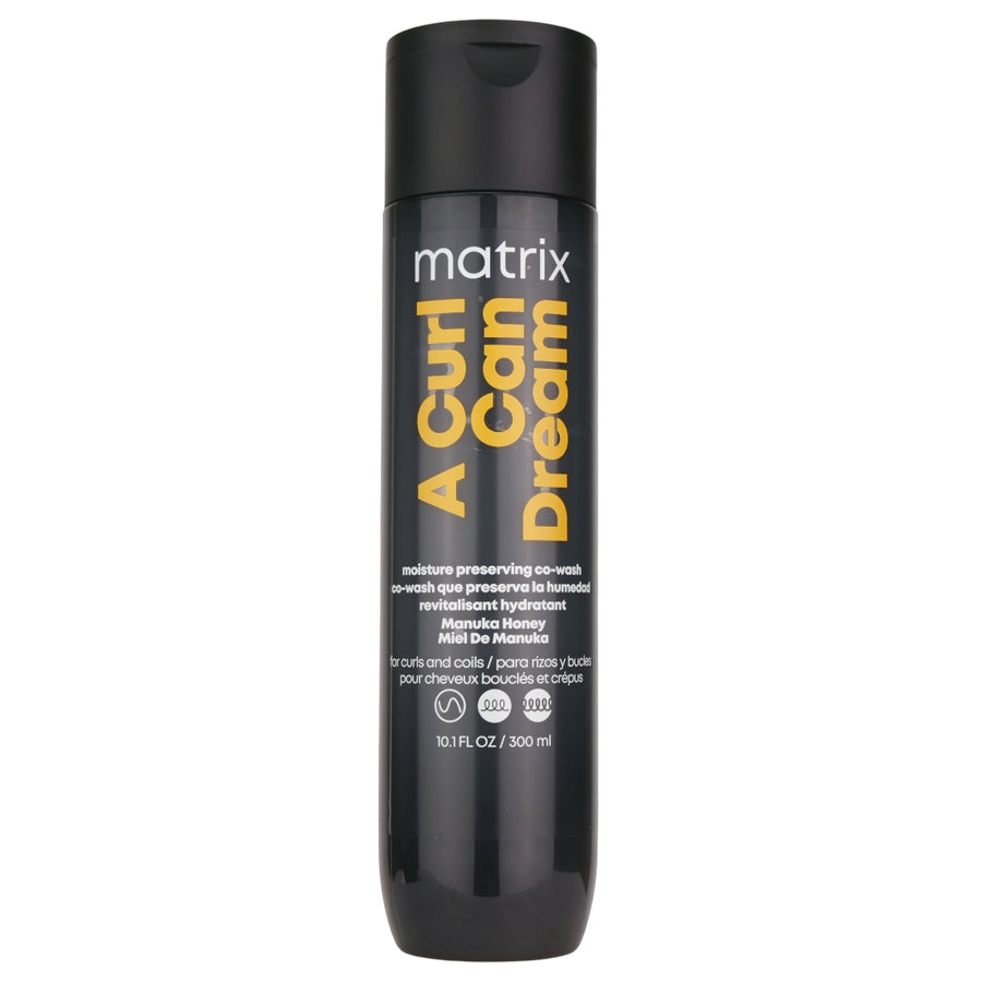 Matrix A Curl Can Dream Co-Wash is for curls and coils and infused with Manuka honey extract. This gentle cleansing conditioner is perfect for in-between wash days to revive curls.