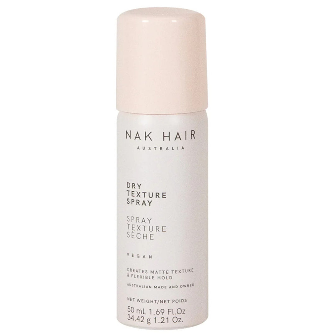 Nak Hair Dry Texture Spray 50ml helps to create workable movement body and texture and is the perfect mini size to carry around in your handbag.