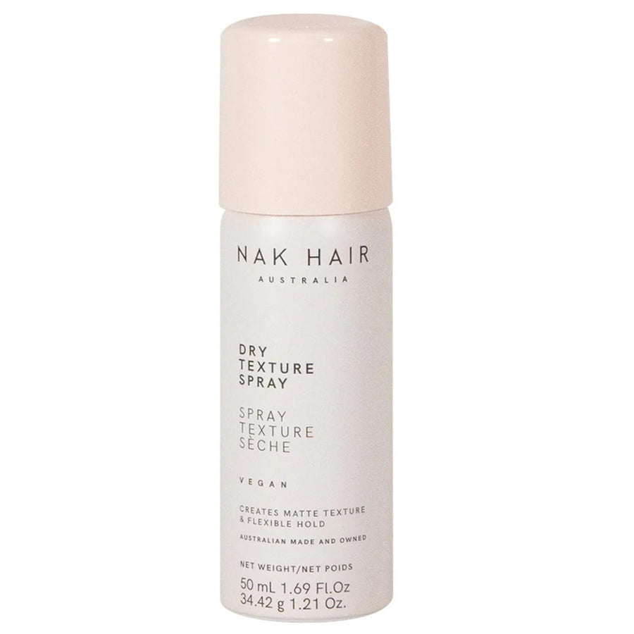 Nak Hair Dry Texture Spray 50ml helps to create workable movement body and texture and is the perfect mini size to carry around in your handbag.