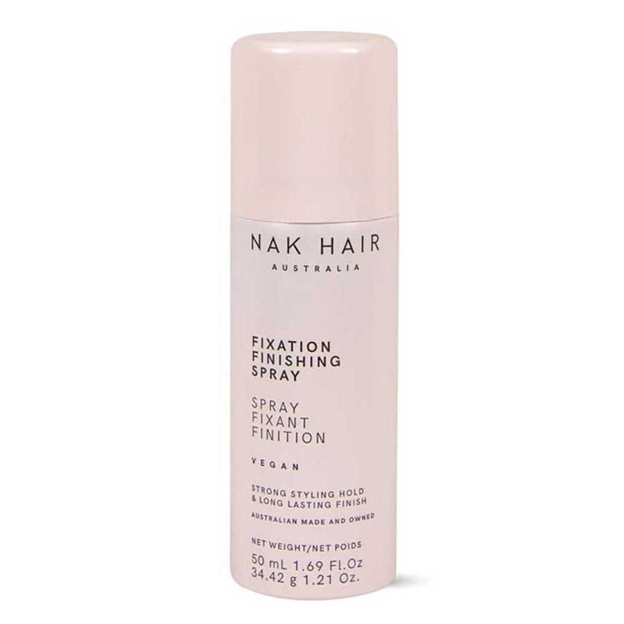 Nak Hair Fixation Finishing Hair Spray is for workable, strong styling hold support of your hair style and is a perfect 50ml mini size to carry in your hand bag.