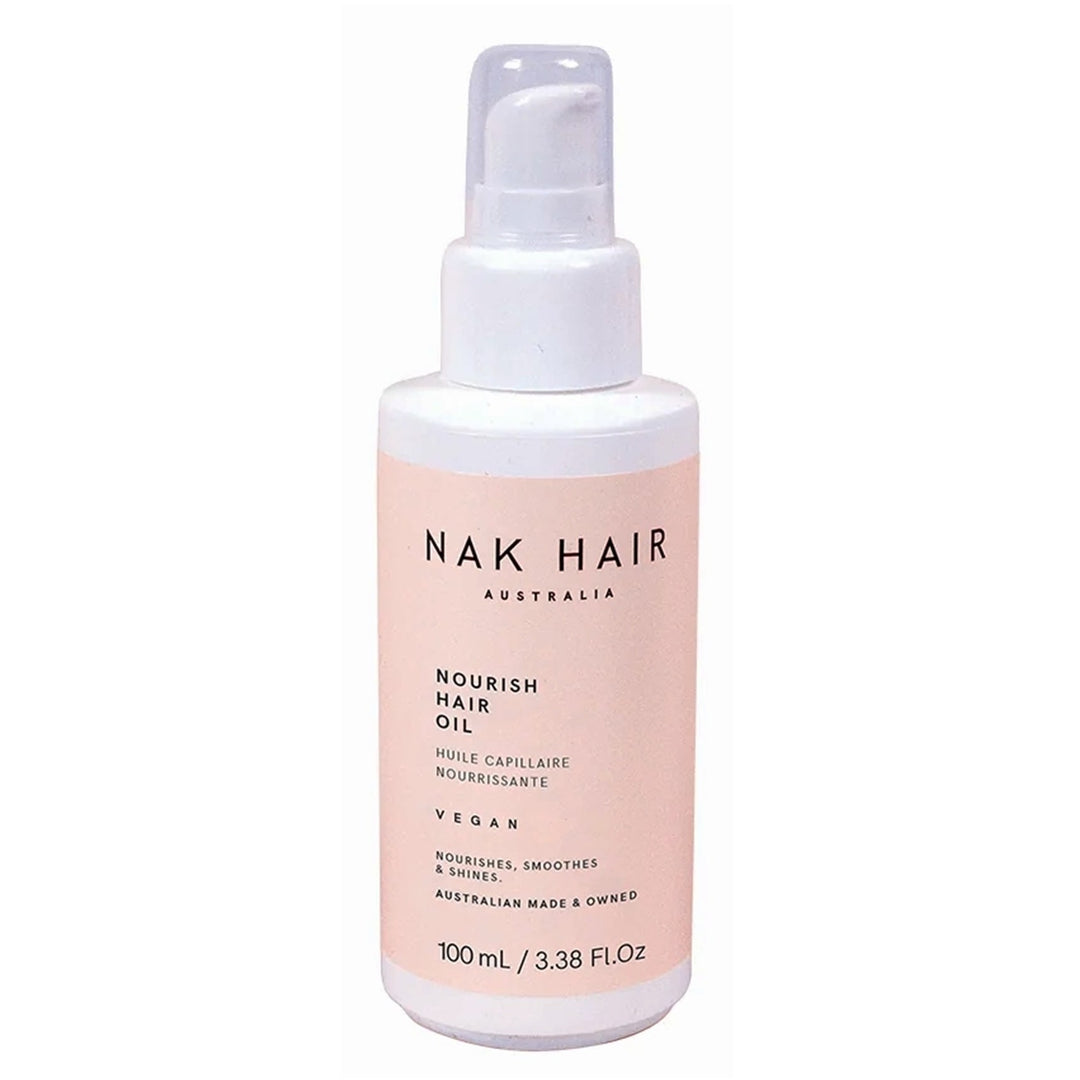Nak Hair Nourish Hair Oil is designed to help detangle and smooth dry or damaged hair.