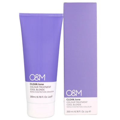 O&M Clean Tone Cool Blonde Colour Treatment helps to keep your hair colour looking fresh, nourished and shiny like you have just left the the salon.  O&M Clean Tone Cool Blonde Hair Colour Treatment is best suited for coloured or non-coloured blonde to very light blonde hair.