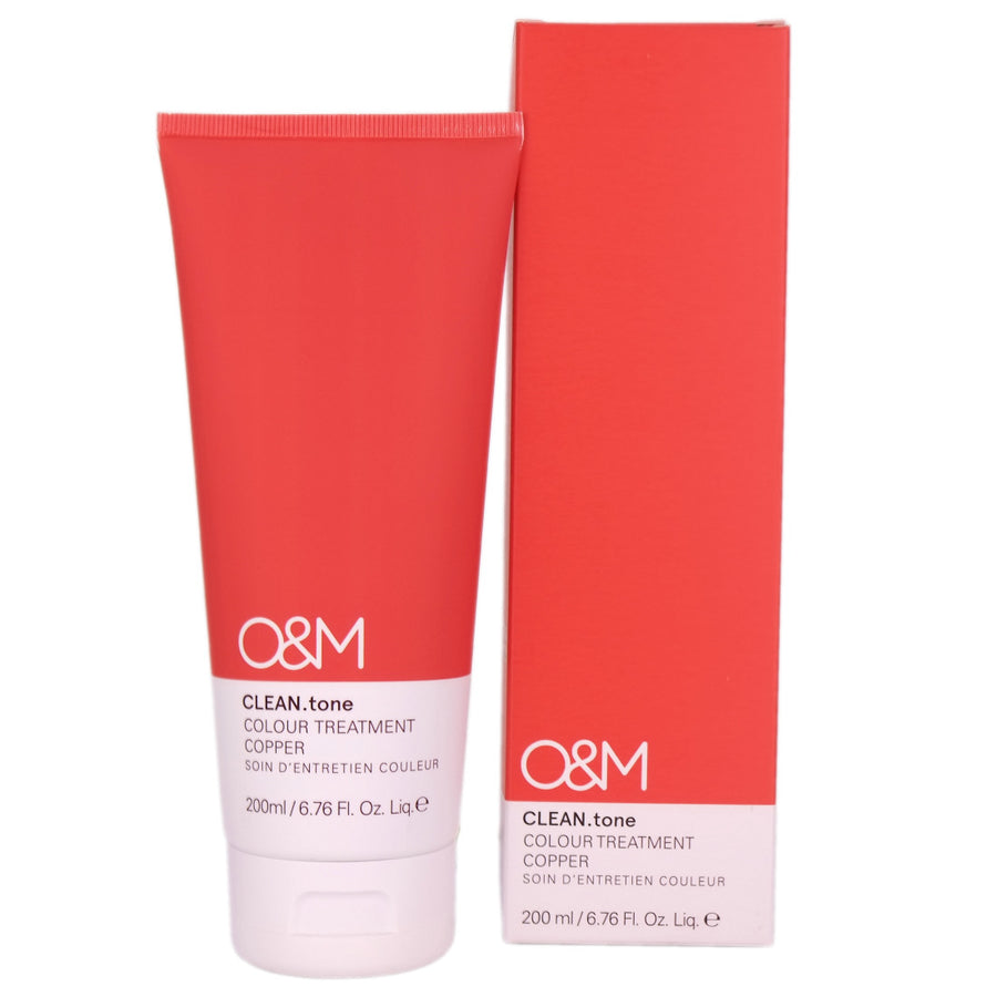 O&M Clean Tone Copper Colour Treatment helps to keep your hair colour looking fresh, nourished and shiny like you have just left the the salon.