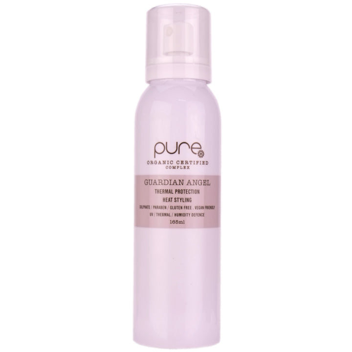 Pure Guardian Angel Thermal Protection Spray for your hair provides lightweight thermal protection mist which protects the hair from the heat of hot styling tools.