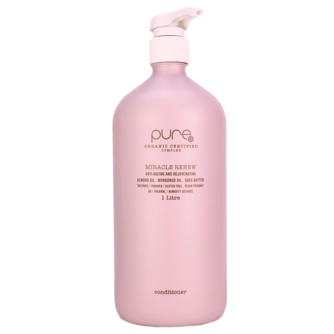 Pure Miracle Renew Conditioner 1 Litre helps restore hair that is stressed from the elements of heat styling, chemical services and water errosion.