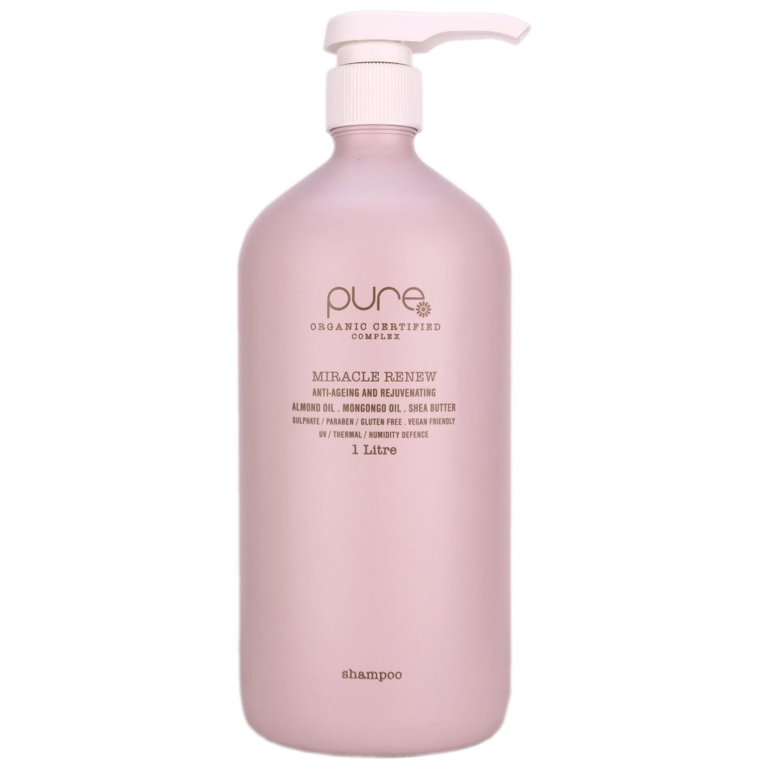 Pure Miracle Renew Shampoo 1 Litre helps to gently cleanse and help restore hair that is stressed from the elements of heat styling, chemical services and water erosion.