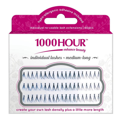 1000Hour Individual Lash Extensions - Medium-Long 60pcs