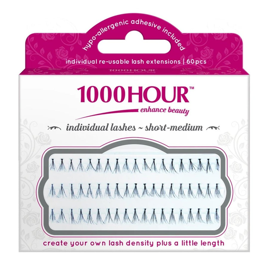 1000Hour Individual Lash Extensions - Short-Medium 60pcs