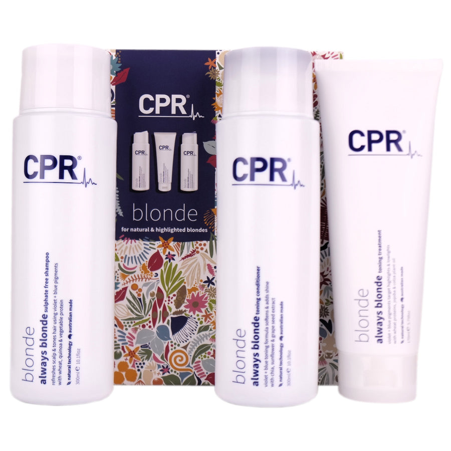 CPR Blonde Trio Pack is the perfect combo haircare to target both highlights and lowlights, neutralising yellow, brassy & gold reflects, for your perfect blonde hair.