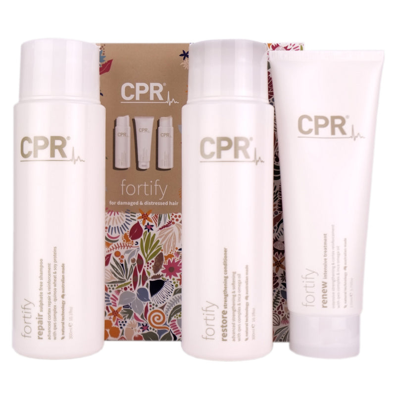 CPR Fortify Trio Pack is your perfect combo haircare that works to deliver intensive repair, strengthening, hydration and protection to renew hair from the cortex to cuticle.