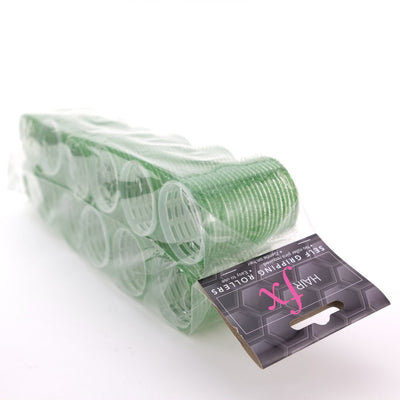Hair FX Self Green 48mm Gripping Velcro Rollers are used to add bounce, smoothness or volume to hair.