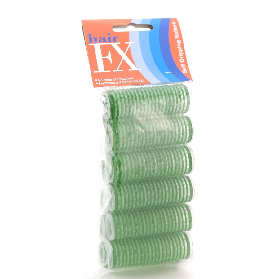Hair FX Self Gripping Velcro Rollers - Green 21mm 12pk