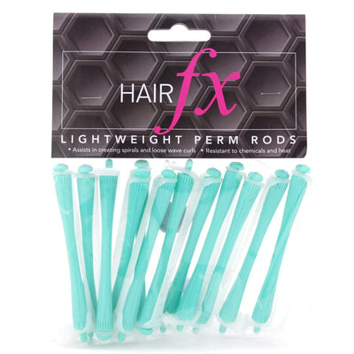Hair FX Lightweight 5mm Green Perm Rods are used to create uniform curls from roots to ends during perming.