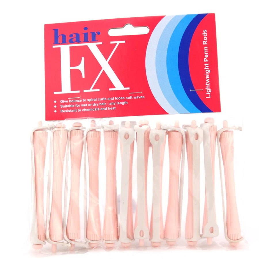 Hair FX Lightweight Perm Rods - Pink 12pk