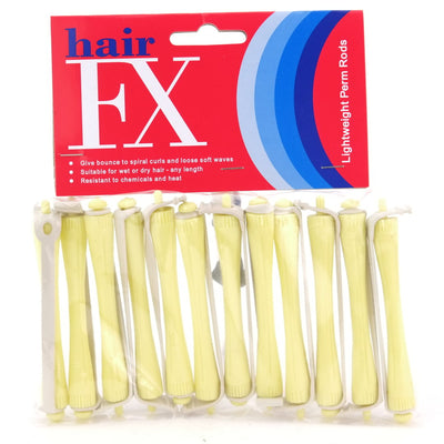 Hair FX Lightweight Perm Rods - Yellow 12pk