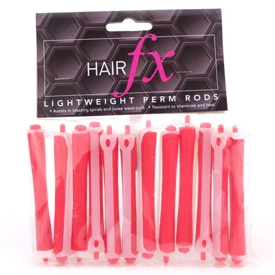 Hair FX Lightweight Perm Rods - 9mm Hot Pink 12pk