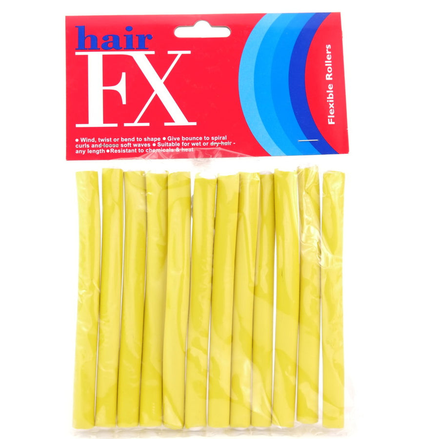 Hair FX Flexible Rollers - Short Yellow 12pk