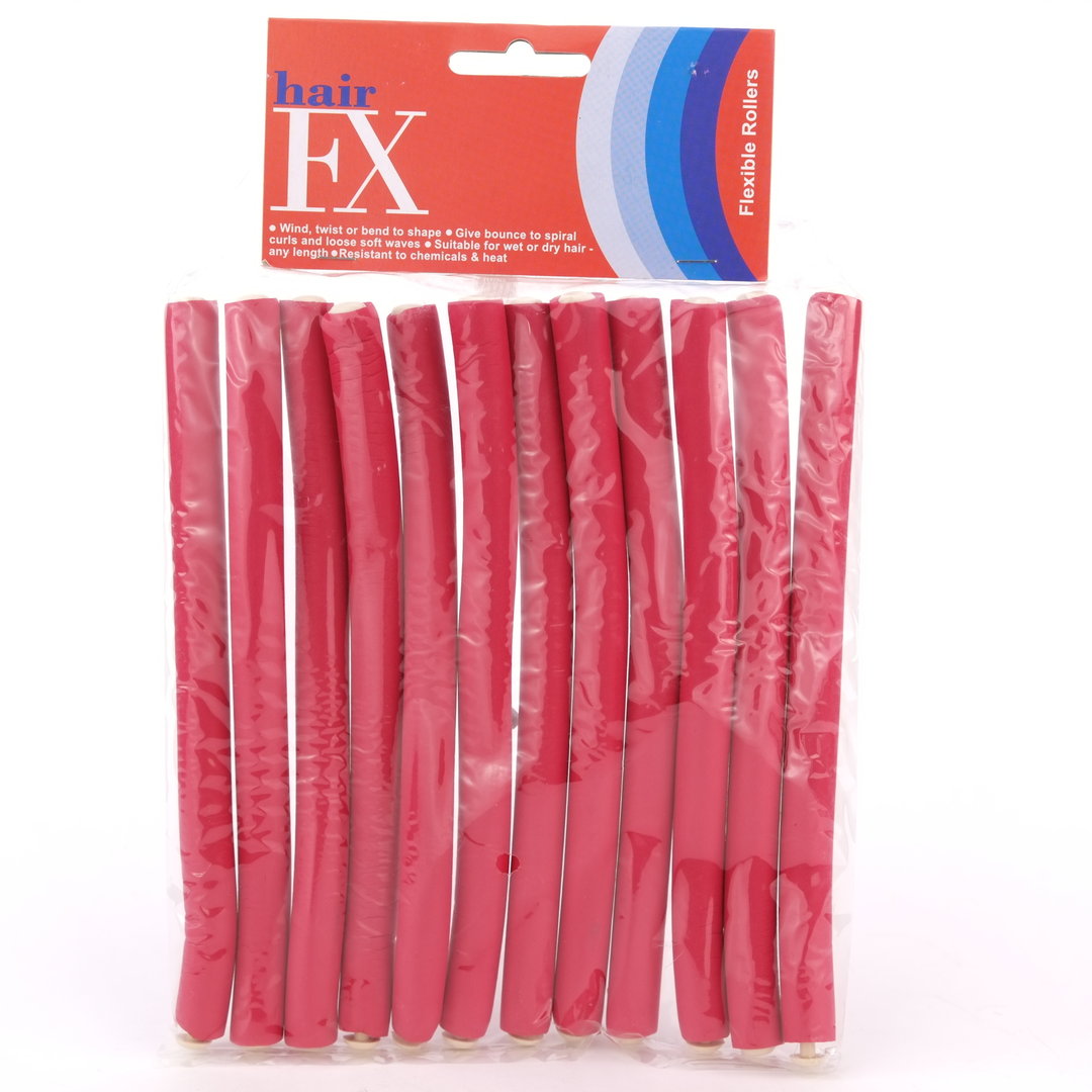 Hair FX Flexible Rollers - Medium Red 12pk