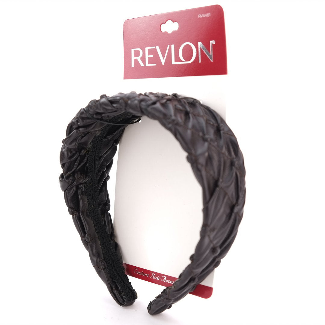 Revlon Chocolate Leatherette Ruffle Headband