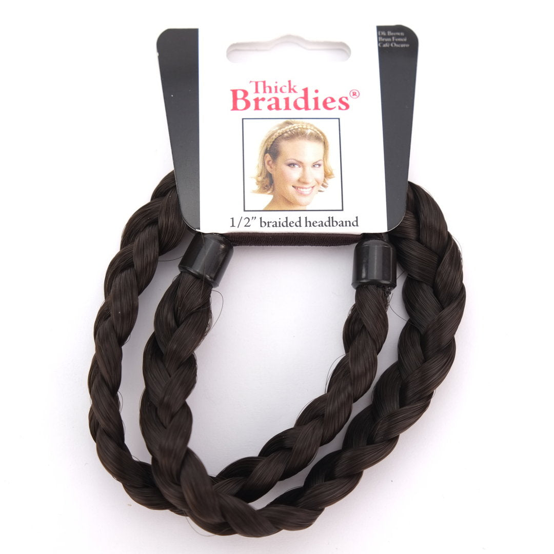Mia Thick Braidie Dark Brown Braided Headband