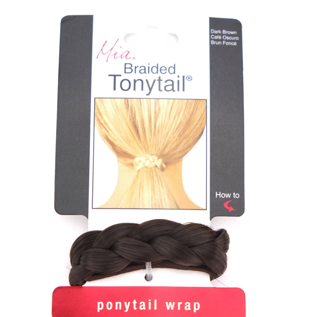Mia Braided Dark Brown Tonytail Ponytail Hair Wrap
