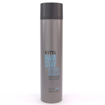 KMS Hair Stay Firm Finishing Hairspray provides firm hold and humidity resistance.