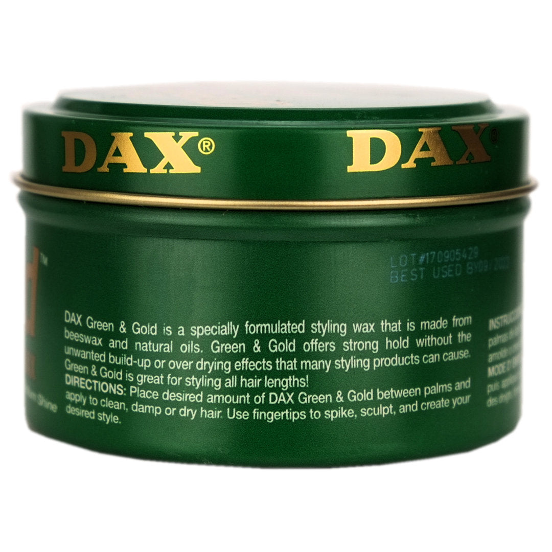 Dax Green And Gold Hair Wax Strong Hold 99g The Hair Hub dax-green-and-gold-hair-wax-strong-hold-99g-the-hair-hub