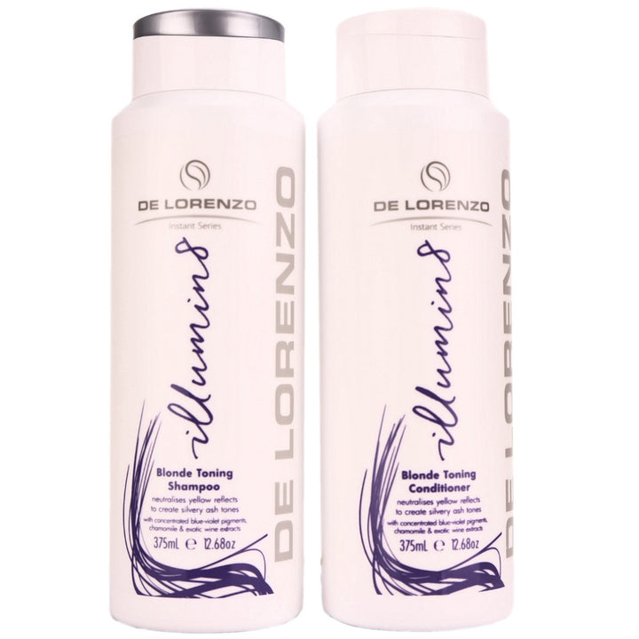 De Lorenzo illumin8 Blonde Toning Shampoo and Conditioner 375ml Duo