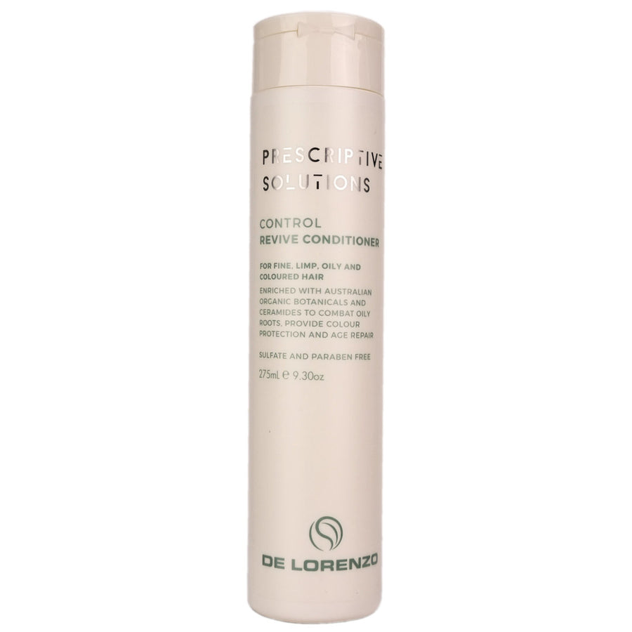 De lorenzo Control Revive Conditioner is a light hydrating conditioner that restores weightless moisture and regulates oily roots, leaving hair freshly renewed with natural shine. Suitable for fine, limp, oily hair.
