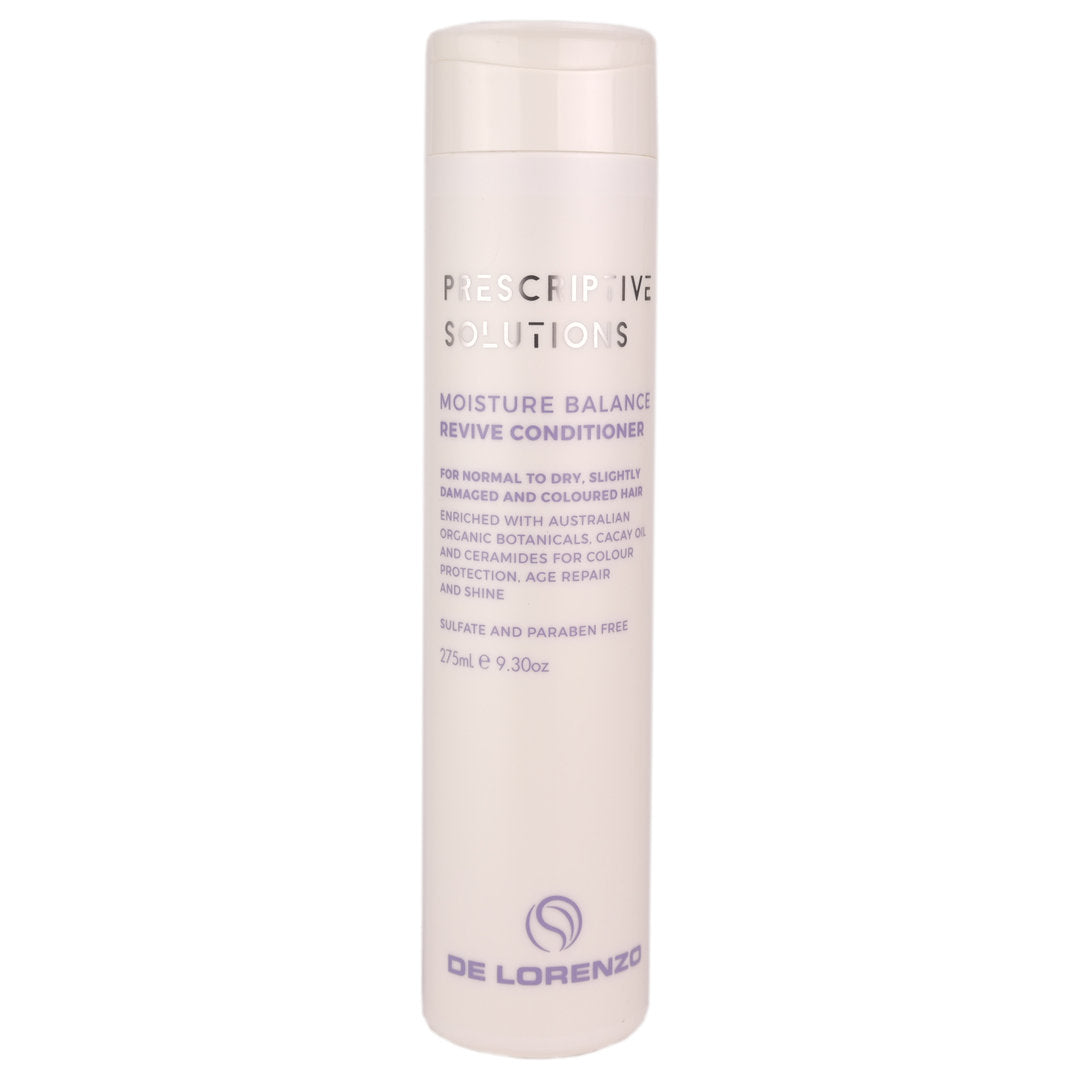 De Lorenzo Moisture Balance Revive Conditioner is a fade fighting, replenishing conditioner that binds vital moisture and delivers detangling, softness and shine for velvety smooth hair.