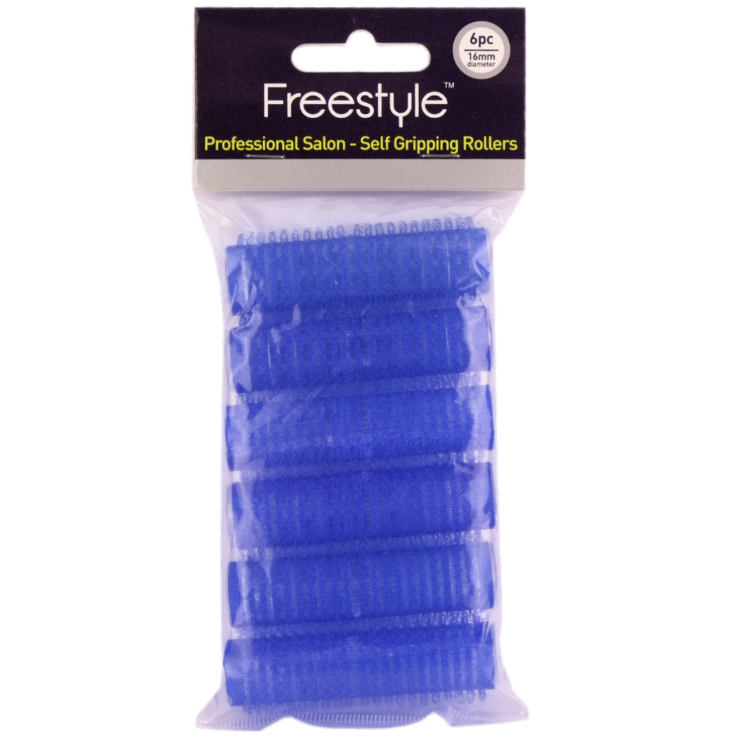 Freestyle Self Gripping Rollers - Blue 16mm 6pc