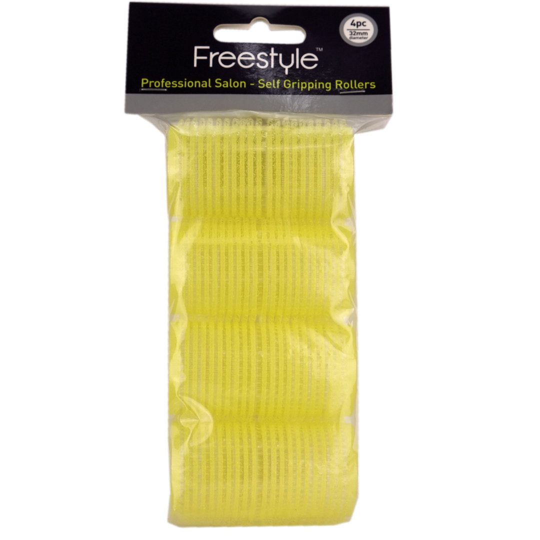 Freestyle Self Gripping Rollers - Yellow 32mm 4pc