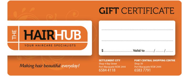 The Hair Hub Gift Certificate - Redeem Online Only