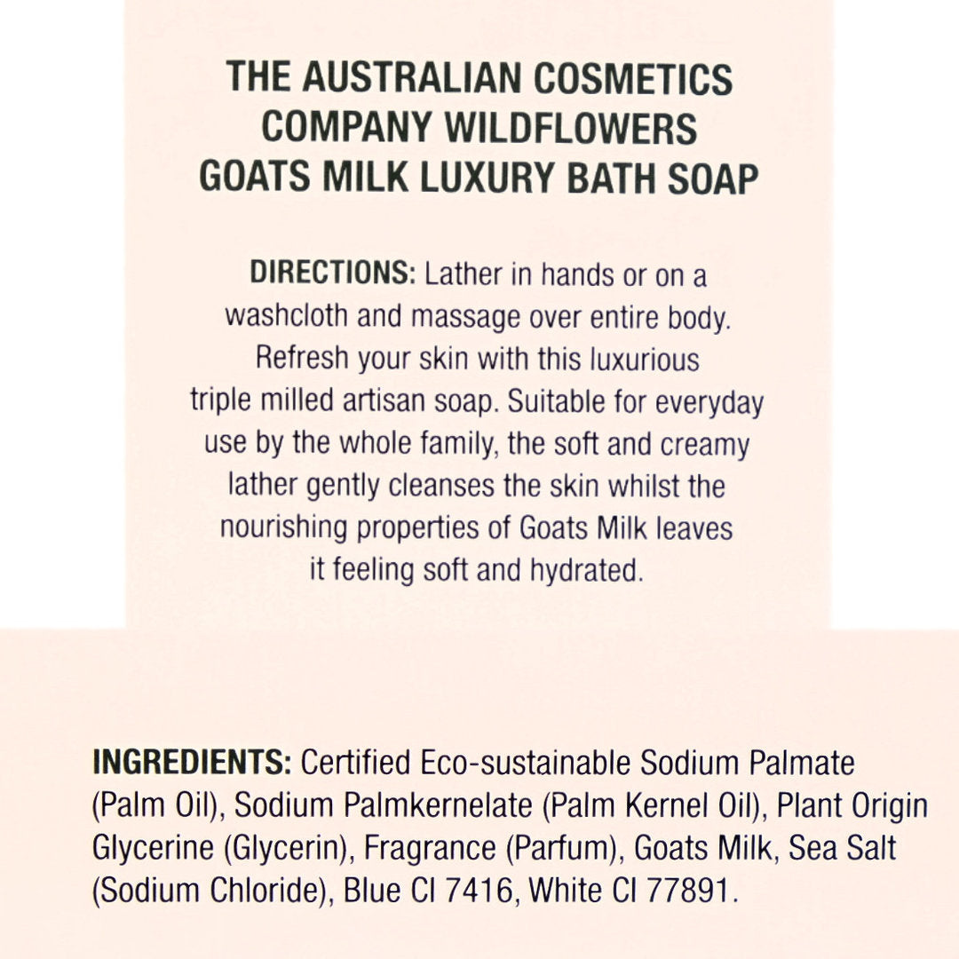 The Australian Cosmetics Company Wildflowers Goats Milk Bath Soap