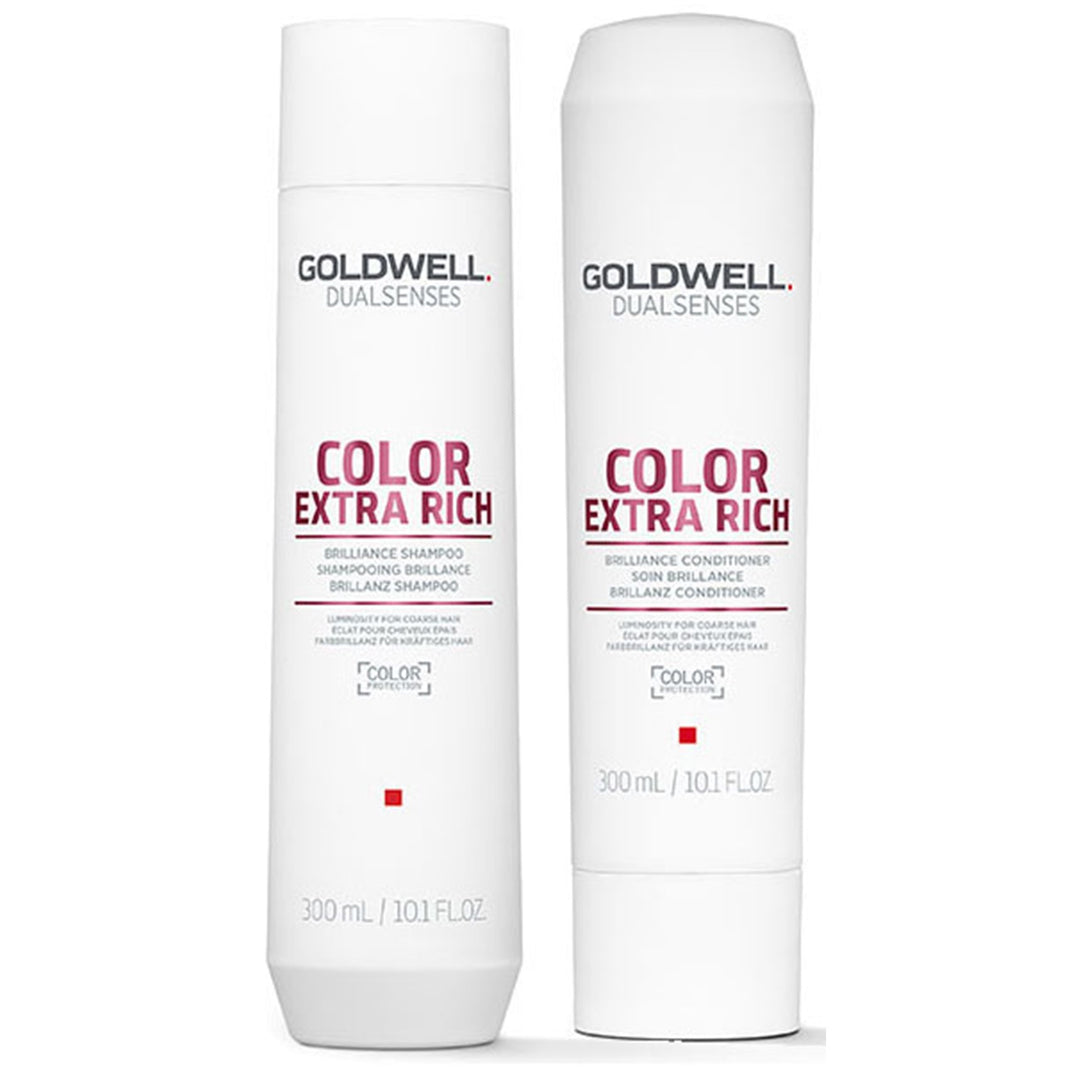 Goldwell Dualsenses Color Extra Rich Brilliance Duo Hair Pack provides colour luminosity for coloured and non-coloured thick to course hair.