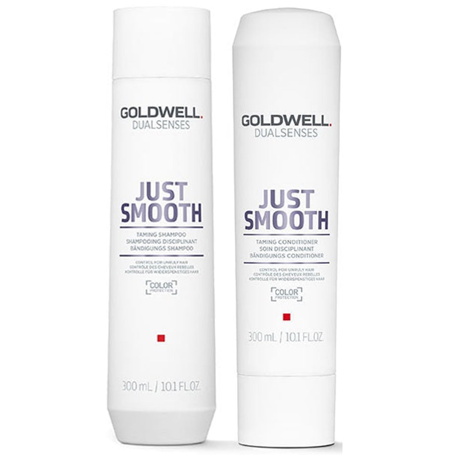 Goldwell Just Smooth Taming Duo Pack is great for manageability and control of unruly and frizzy hair.