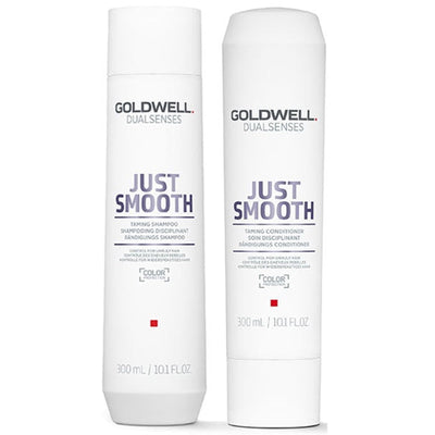 Goldwell Just Smooth Taming Duo Pack is great for manageability and control of unruly and frizzy hair.