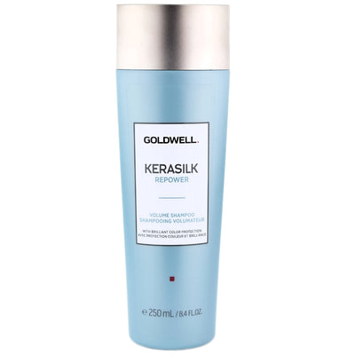 Goldwell Kerasilk Repower Volume Shampoo is a gentle light weight cleansing shampoo for fine, limp hair.