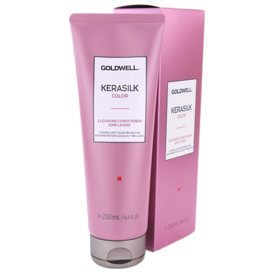 Goldwell Kerasilk Color Cleansing Conditioner provides gentle cleansing and care for added moisture to preserve hair colour vibrancy.