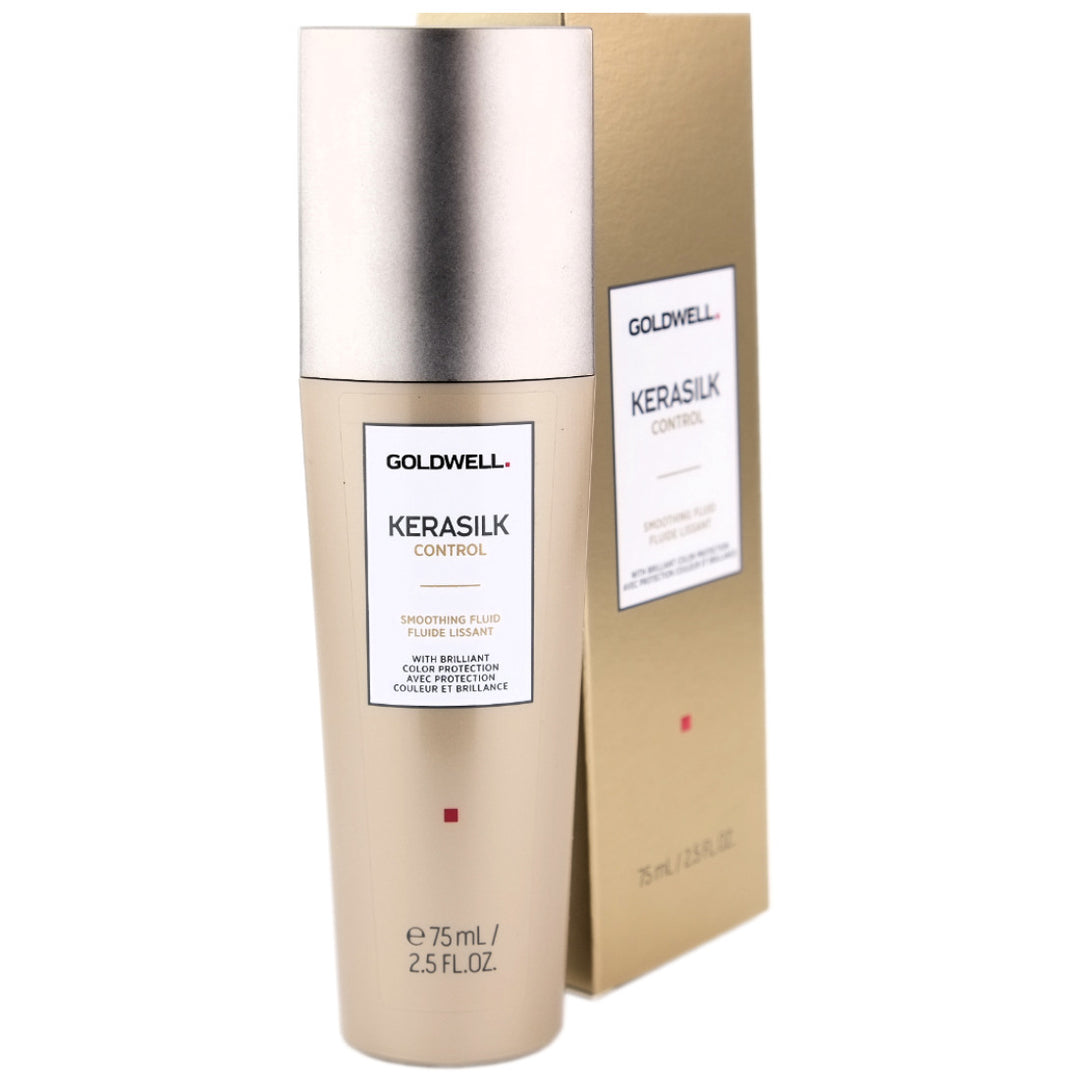 Goldwell Kerasilk Control Smoothing Fluid instantly smoothes and tames unmanageable, unruly and frizzy hair.