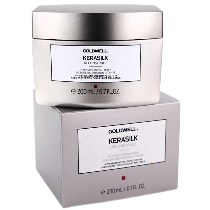 Goldwell Kerasilk Reconstruct Hair Mask fortifies, reconstructs and enhances resilience to streesed and damaged hair.