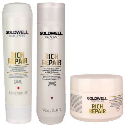 Goldwell Dualsenses Rich Repair Shampoo Conditioner Treatment Trio