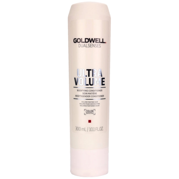 Goldwell Ultra Volume Bodifying conditioner provides instant volume for fine to normal limp hair.