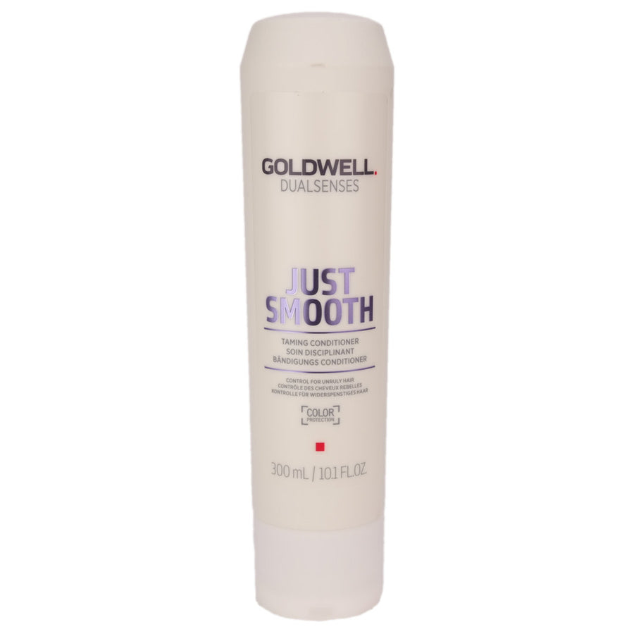 Goldwell Just Smooth Taming Conditioner creates manageability for unruly and frizzy hair.