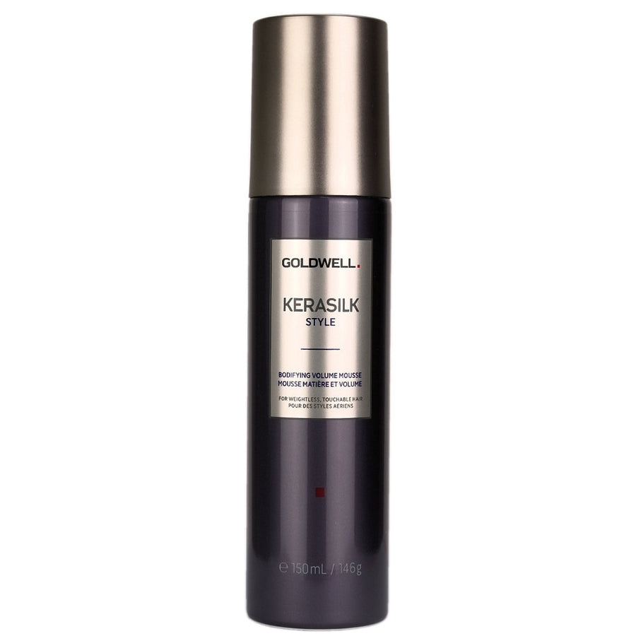 Goldwell Kerasilk Style Bodifying Volume Mousse helps to create voluminous styles for weightless, touchable hair.