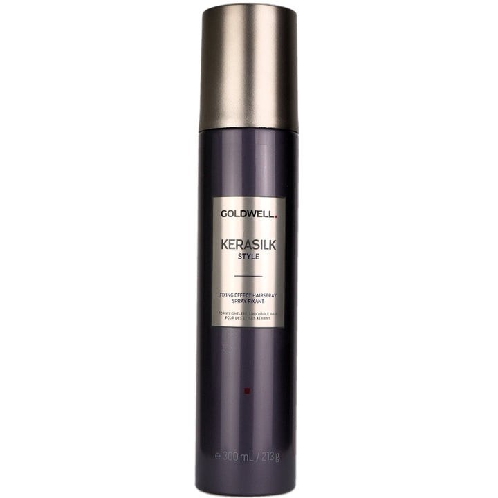 Goldwell Kerasilk Style Fixing Effect Hairspray provides a long lasting and weightless hold.