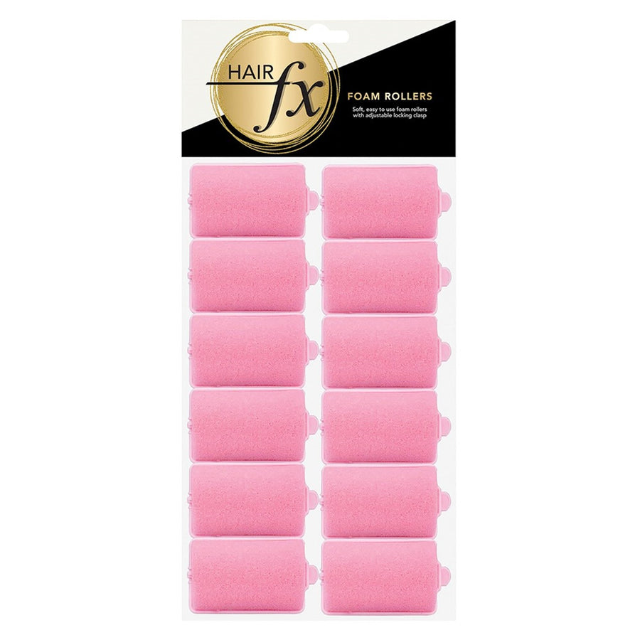 Hair FX Foam Rollers Medium 40mm pink 12pk is used for voluminous waves or bouncy curls.